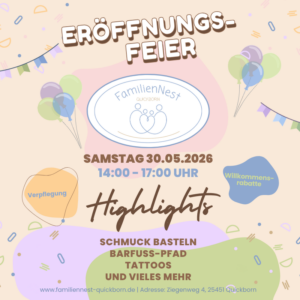 Plakat Eröffnung FamilienNest Quickborn